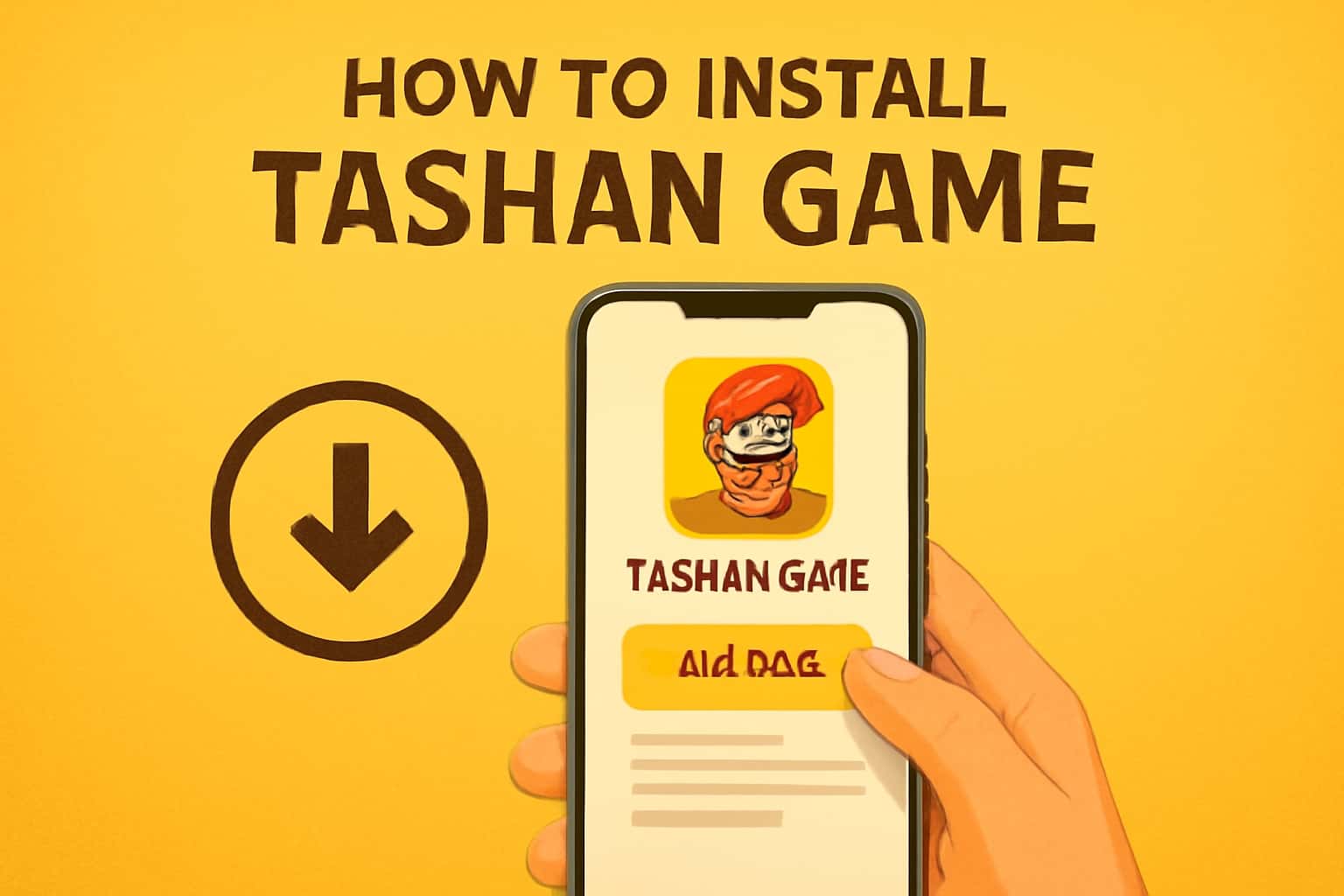 Informational graphic illustrating the installation process of Tashan Game.
