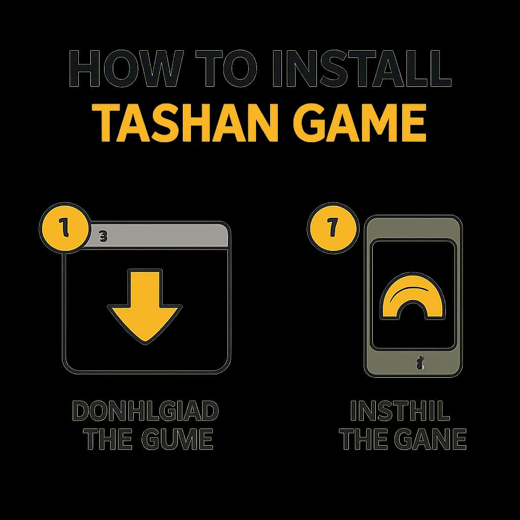 Diagram showcasing the steps to install Tashan Game.