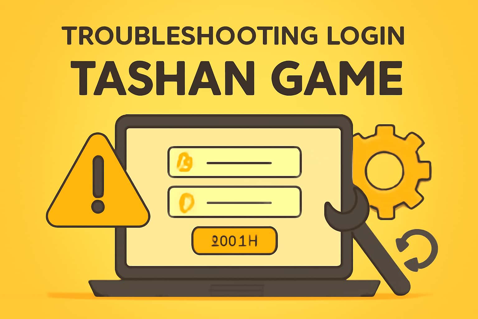 Image illustrating troubleshooting steps for Tashan Game login issues.