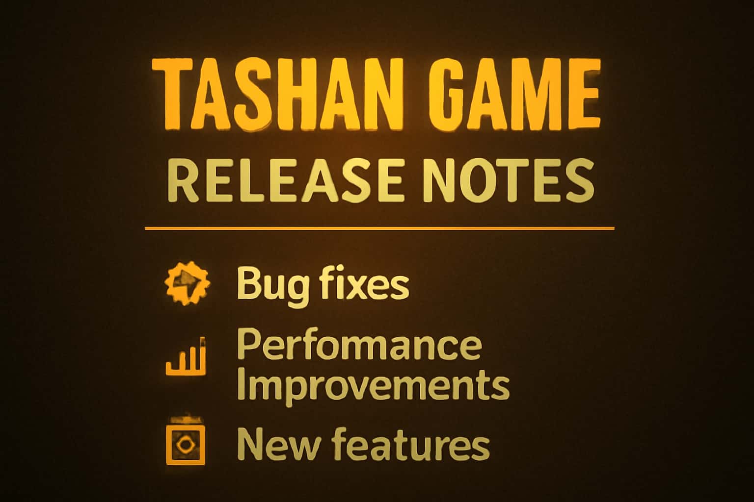 Informational graphic of Tashan Game Release Notes.