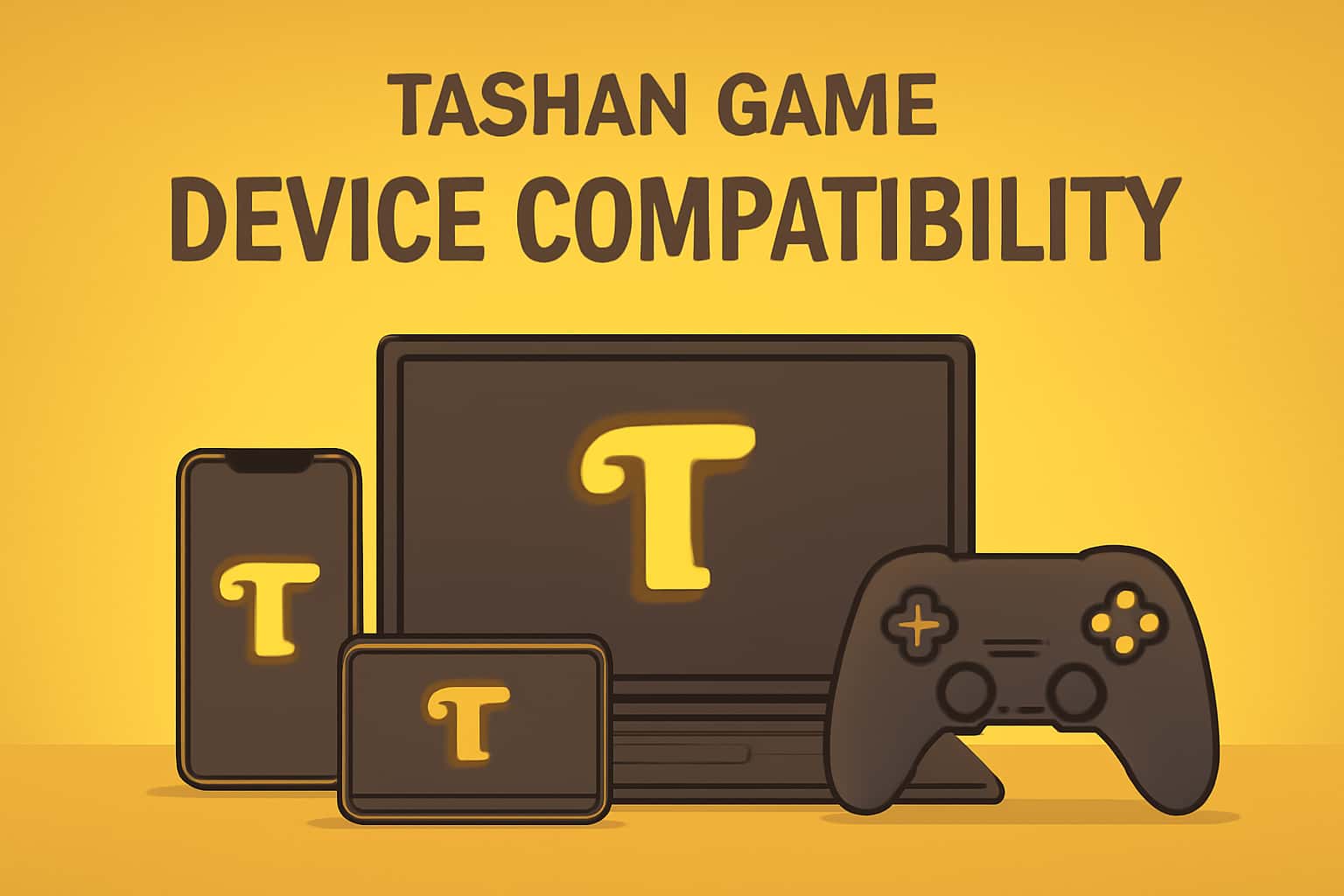 An informative graphic showcasing Tashan Game device compatibility.