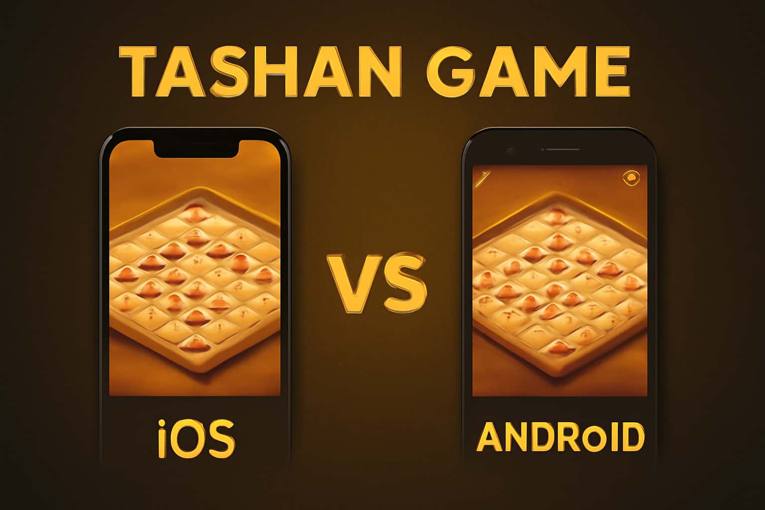 Illustration of Tashan Game differences between iOS and Android.