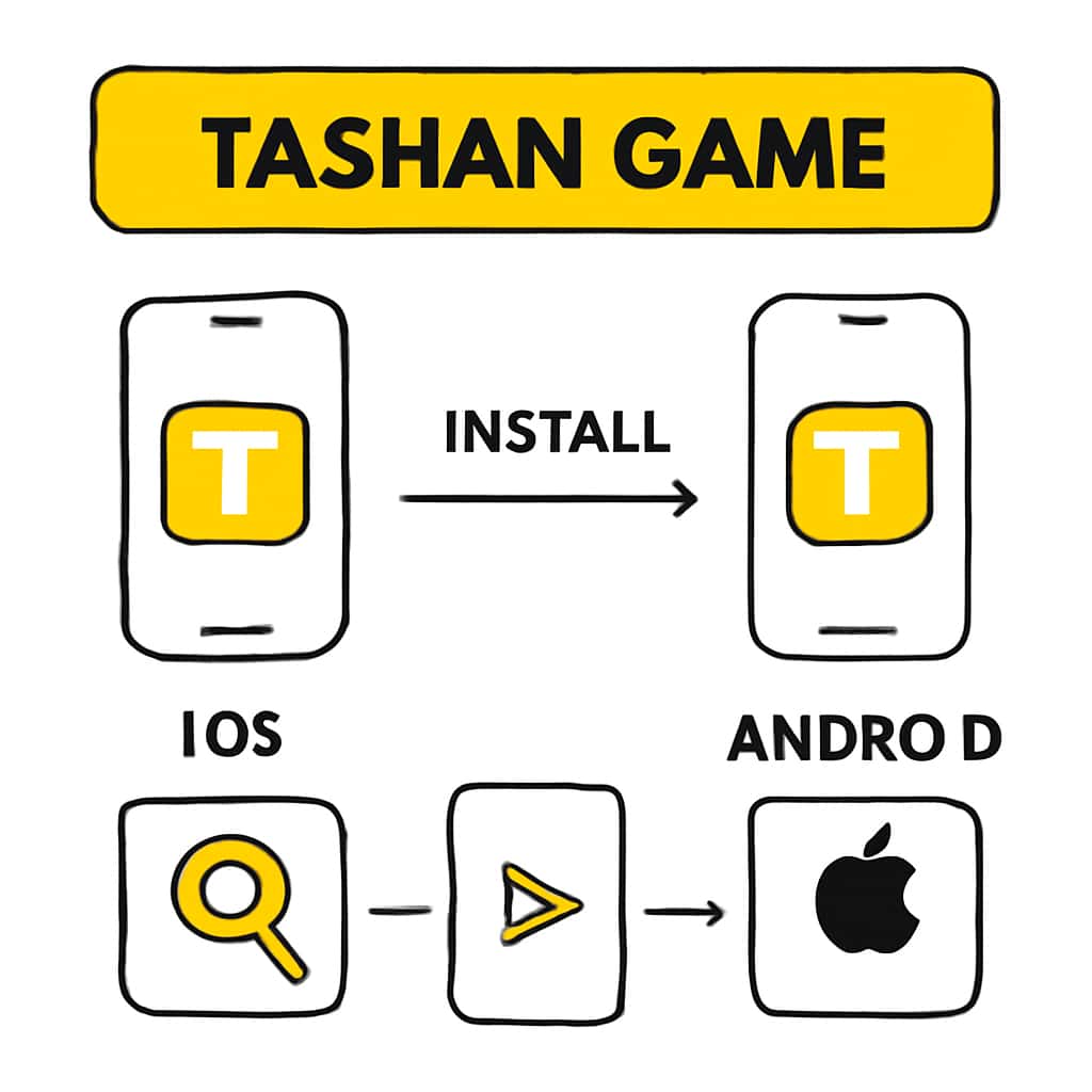Diagram for Tashan Game installation steps.