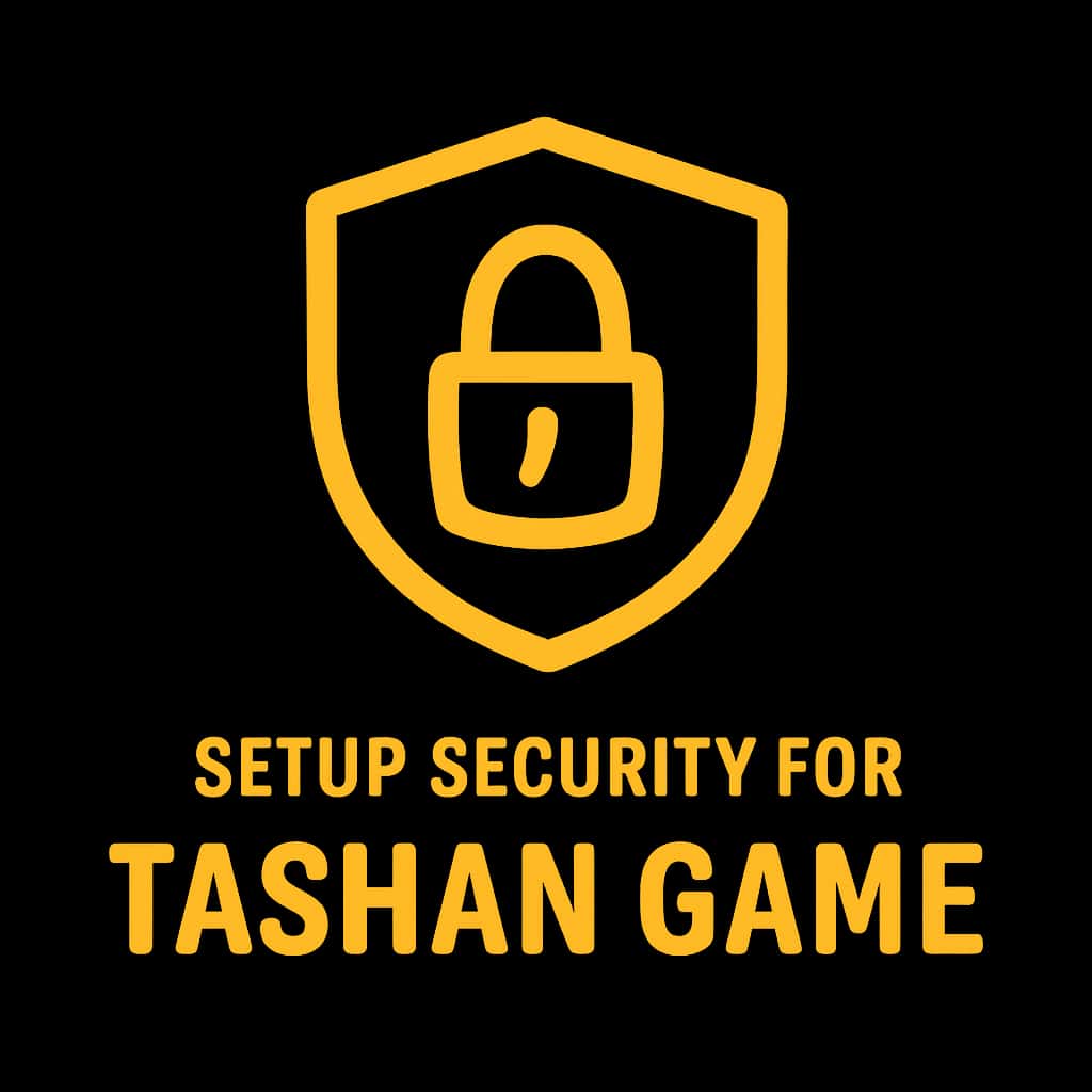 A badge depicting the concept of security setup for Tashan Game.