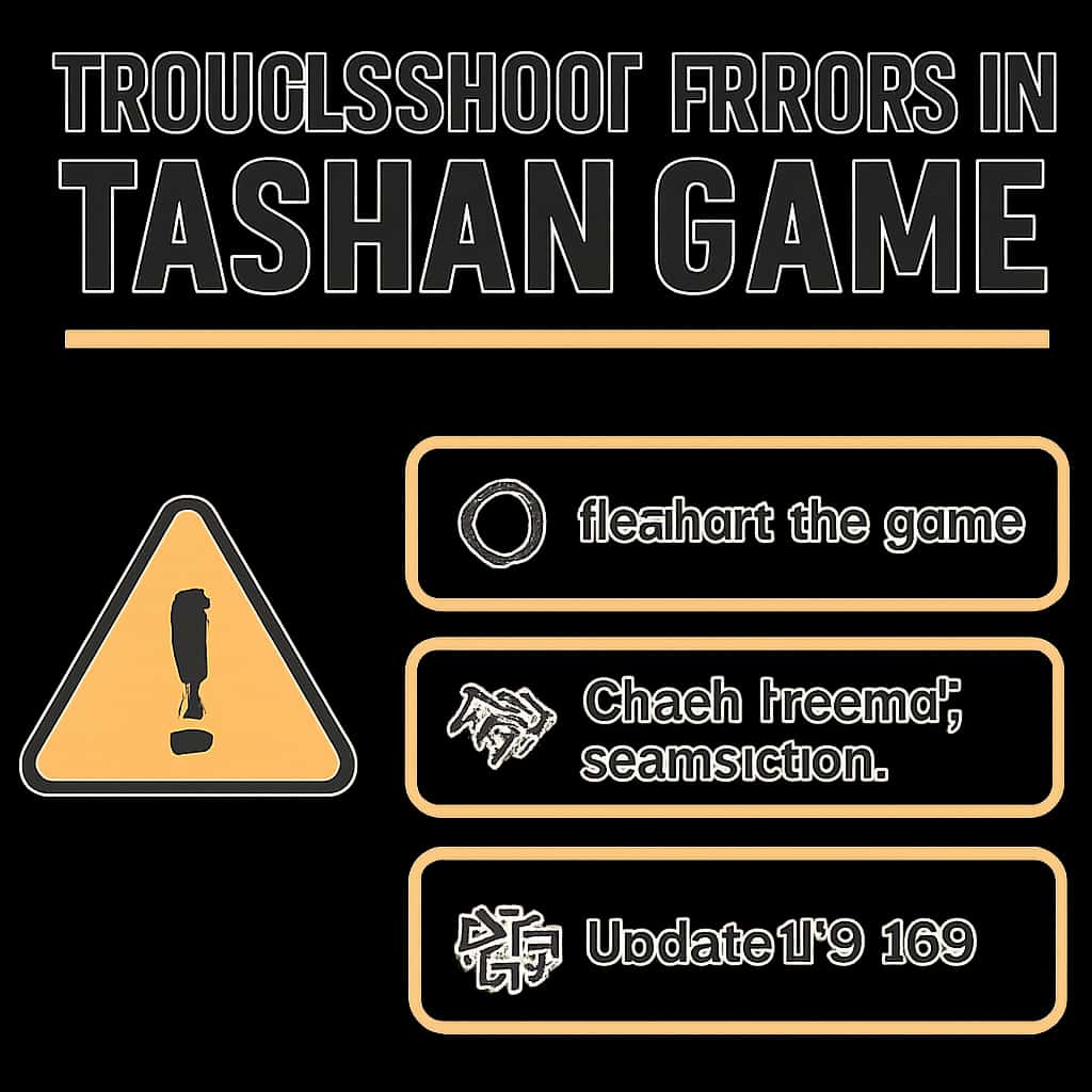 Diagram illustrating troubleshooting steps for Tashan Game